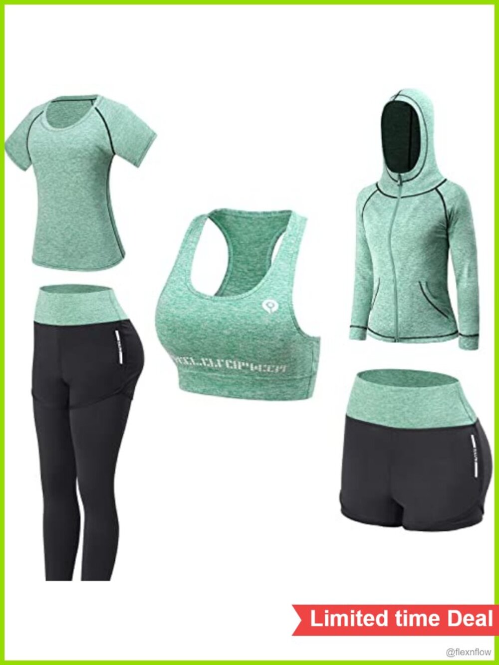 5-Piece Women's Workout Set Athletic Outfit